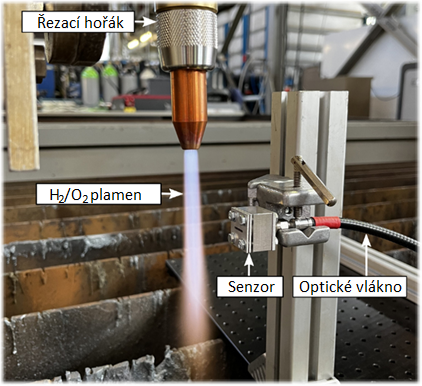 Obr. 2 Vodíkový plamen